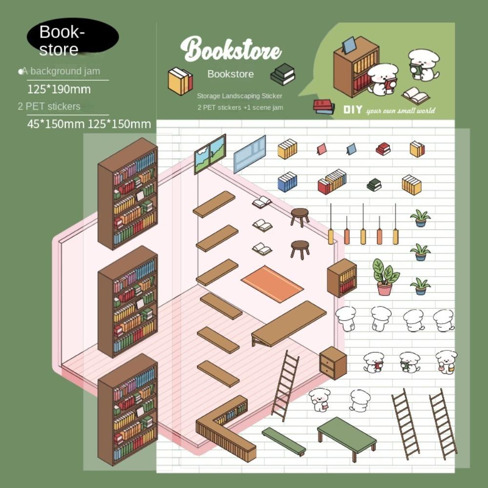 DIY Miniature Scene 3D Stickers Decorative Landscaping Stickers Kawaii Visual Stacking Sticker