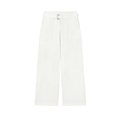 White Series Simple Versatile Comfortable Woven Wide Leg Casual Pants Women Bottoms Cloud-White F11W523801F-WT