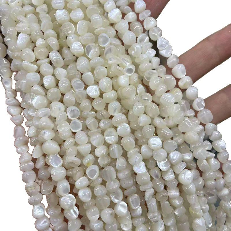 High Brightness White Mother of Pearl Shell Crushed Stone, 3-6mm Square Beads for DIY Necklace and Bracelet Accessories