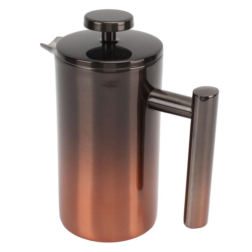 French Press Coffee Tea Maker with Filter Double Layer 304 Stainless Steel Gradient Ramp for