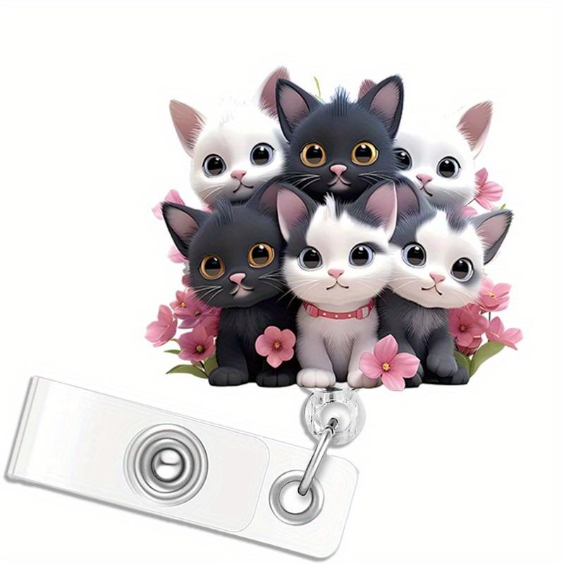 

Interesting cat badge scroll with scalable design, perfect for nurses, doctors, teachers, and office staff. прозрачный