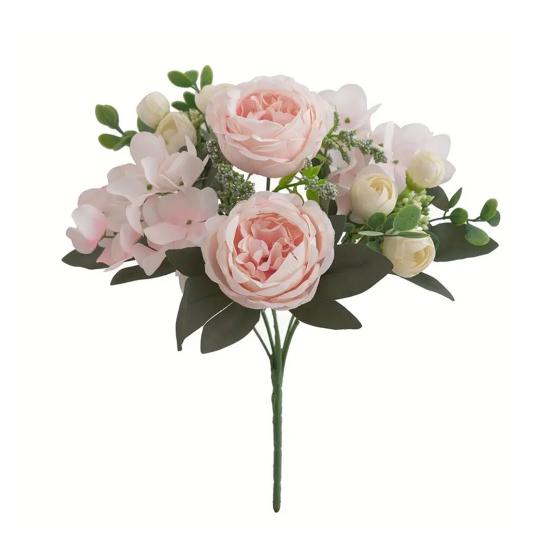 

Искусственные розы Букет из искусственных цветов Реалистичные смешанные розы Пионы Георгины со стеблем для DIY Свадебный букет Невесты Украшение стола на День Рождения ребенка Домашний centerpiece шампанского