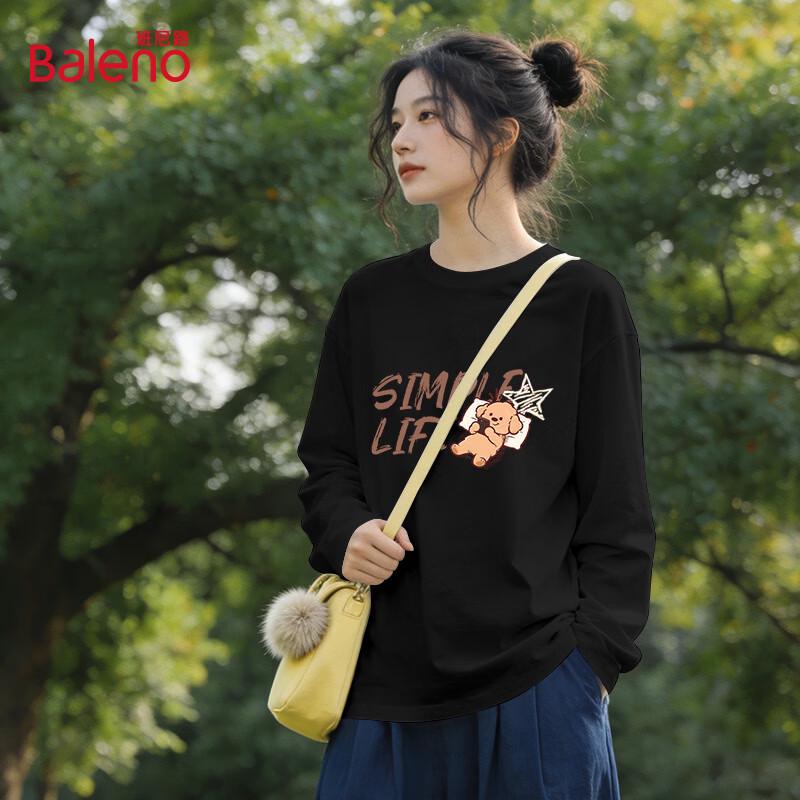 Baleno Women's Pure Cotton Long-Sleeve Puppy Graphic T-Shirt