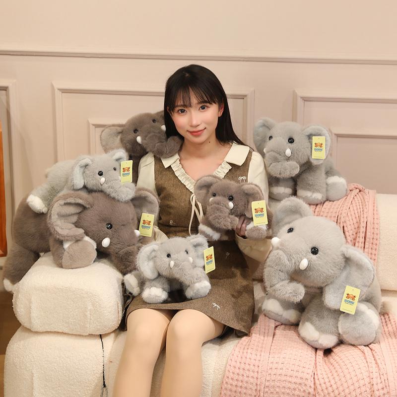 Lying Prone Baby Elephant Plush Toys Cozy Fluffy Cartoon Appease Animal Doll Warm Home Throw Pillow Cute Birthday Gift To Family
