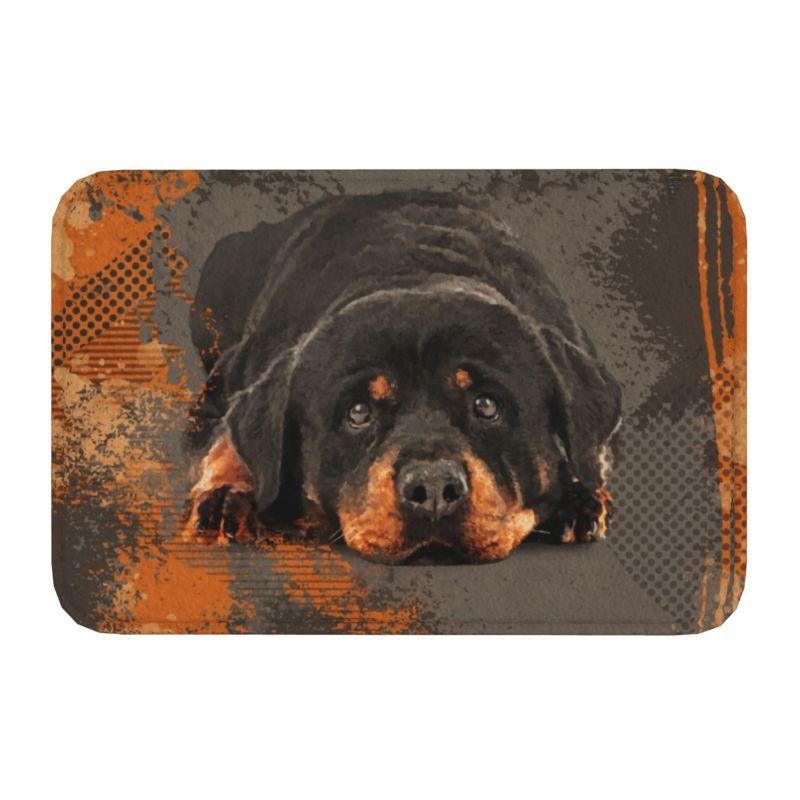 Rottweiler Dog Floor Door Bathroom Kitchen Mat Anti-Slip Outdoor Pet Animal Doormat Living Room Entrance Rug Carpet Footpad