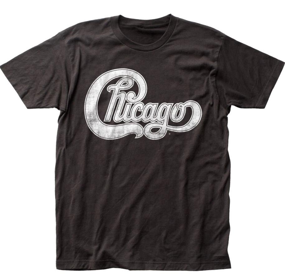 Chicago Logo T Shirt Mens Rock and Roll Music Classic Band Tee Black Size S-4XL XXL