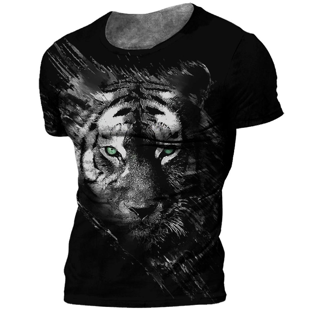 Oversized Unisex's T-shirt 3d Tiger Print Tees Tops Summer Casual Unisexs Animal Pattern T Shirt Streetwear Quick Dry Fashion Clothes