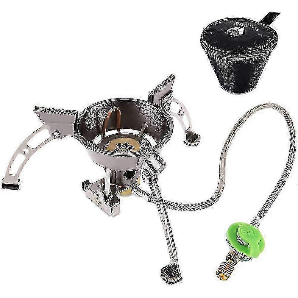 2025 Windproof Camping Gas Stove,3240W Portable Foldable Butane/Propane Backpacking Stove with Piezo Ig