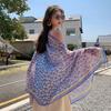 Summer Women Silk Scarf Beach Long Wrap Shawl Vintage Sweet Floral Lady Sunscreen Boho Bandana Hijab Mujer Scarve Pareo Foulard