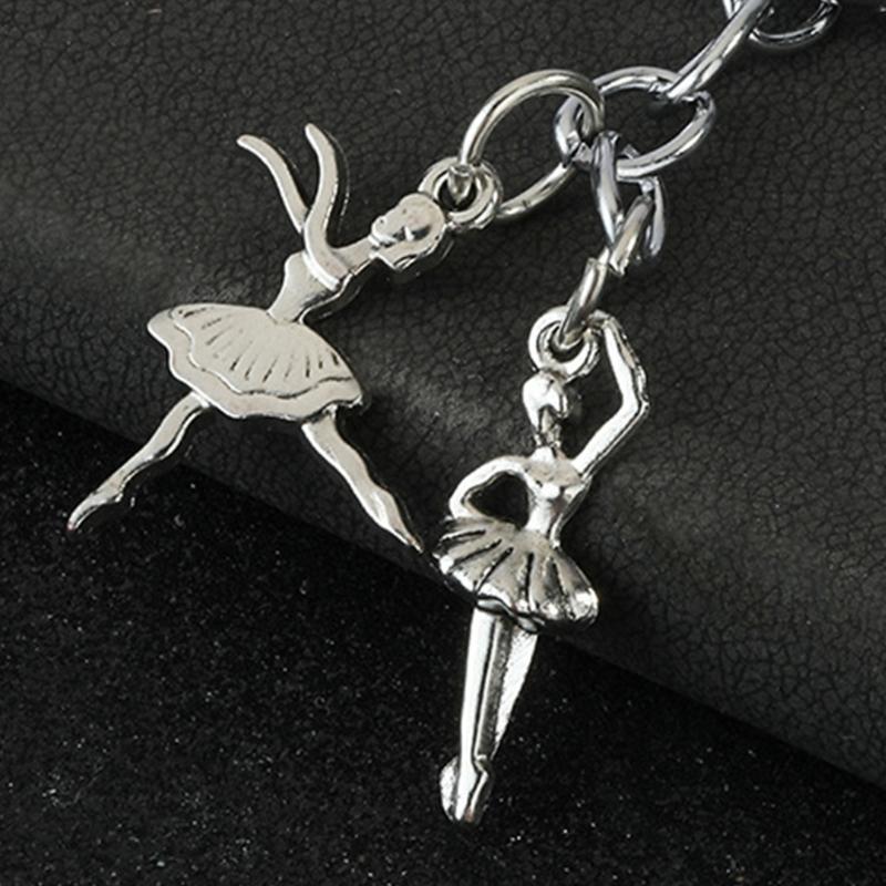 Double Theme Dance Headphone Keychain Artistic Alloy Accessory Compact Design Ballet Bag Charm Keyholder For Enthusiasts