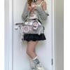 JIAERDI Japanese Silver Ita Bags Women Sweet Cool Girls Pu Leather Bowling Bag Handbag Female Harajuku Aesthetic Underarm Bag