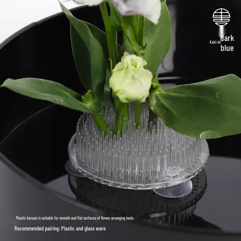 Transparent Plastic Kenzan Flower Holder for Zen Ikebana and Ohara School Arrangements