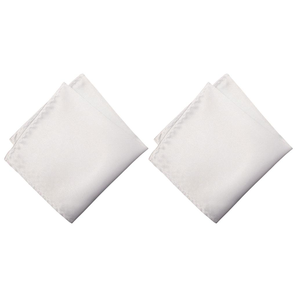 2PCS Men's Pocket Square Classical Rayon Handkerchief For Business Meeting Formal Occasion Solid Color Banquet Kerchief