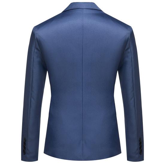 Formal Blazer Solid Color Turndown Collar One Button Four Seasons Slim Fit Pockets Suit Jacket for Wedding