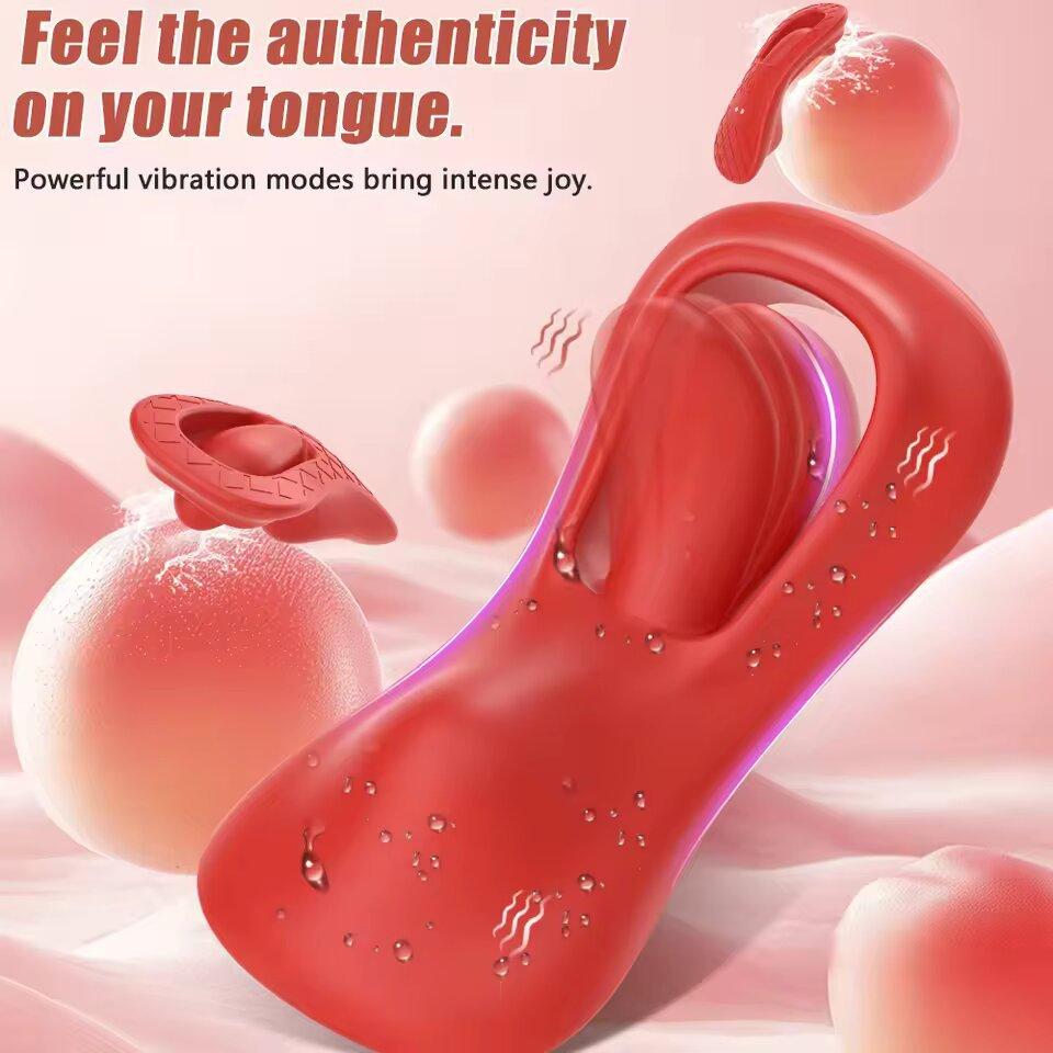 APP Tongue Clitoral Vibrator Female G-Spot Nipple Oral Masturbation Massage Stimulator Wearable Vibrating for Adult Sex 18+Toys