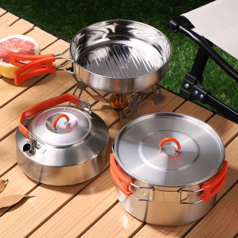 SanJiaoLong Outdoor 0.9L Stainless Steel Folding Kettle
