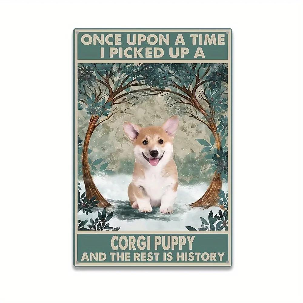Corgi Dog Bathroom Vintage Tin Sign Roll Paper No Job Is Finished Rustic Metal Tin Sign Funny Bathroom Wall Decor Animal Sign
