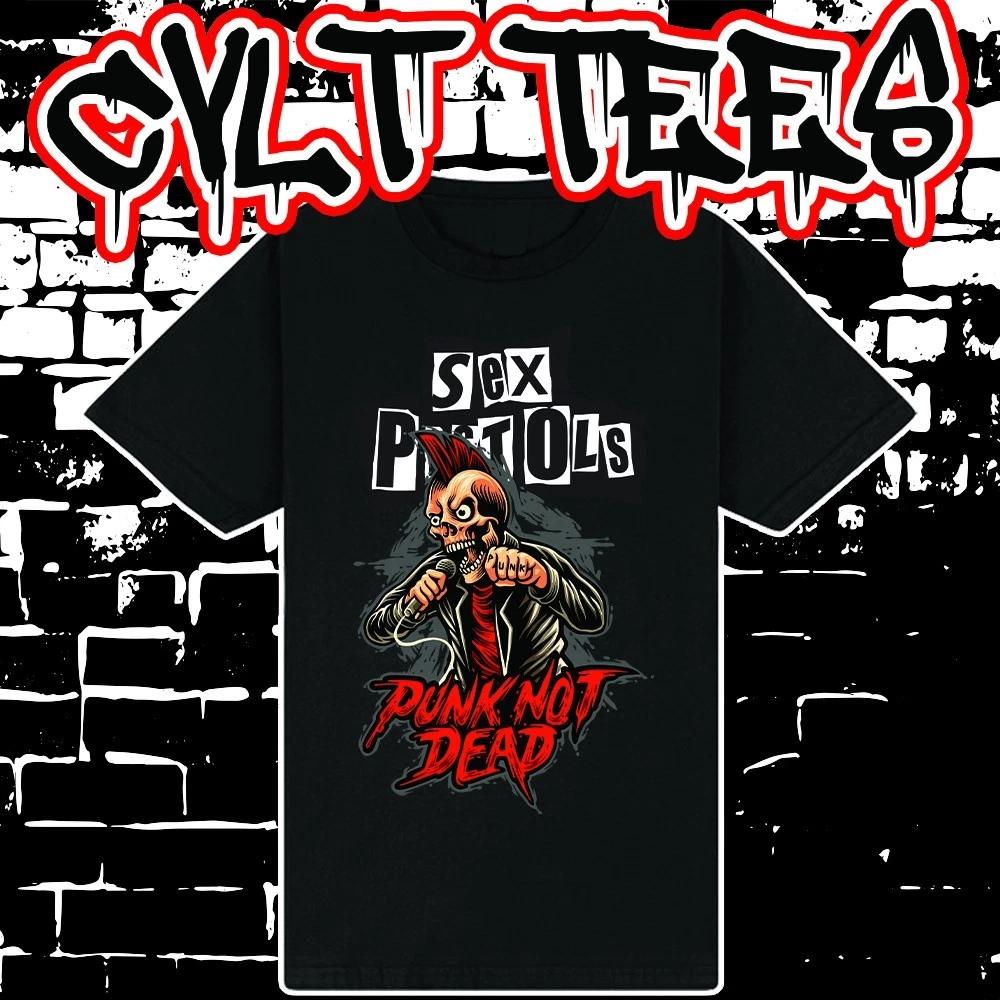 Men s and Women s T-shirts Sex Pistols Punk Not Dead Band Tee 100% Cotton XXXXL