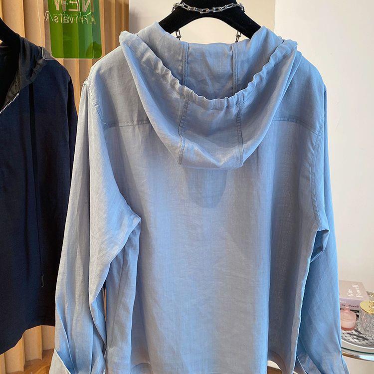 New Season Plus Size Korean Style Chic Half-Zip Hooded Sweatshirt, 300 Jin Loose Slimming Women's Top