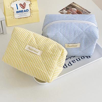 Bonbonfarbe Streifen Damen Aufbewahrungstaschen Lässig Damen Kosmetiktasche Hohe Kapazität Niedlich Damen Federmäppchen Make-up Tasche Handtaschen