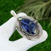 Sterling Silver Oval Sodalite Gemstone Topaz Artisan Birthday Handmade Pendant