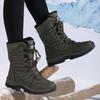 2025 Women's Plus Size High-Top Winter Snow Boots - Thickened, Plus Velvet Cotton, Warm & Stylish