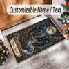 Forest Theme Crystal Velvet Floor Rug Personalized Custom Name Text Warm Carpet Home Decoration