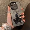 Motorcycle-themed iPhone Case Suitable for iPhone 17 Pro Max/13/15, 12 Pro Max/16, Color Silver, 14 IMD