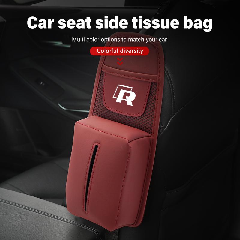 Car Seat Back Storage Bag Hanging Mobile Phone Tissue Pocket For Volkswagen VW Golf Polo 4 5 6 Passat B5 B6 B7 CC Jetta Tiguan Q444