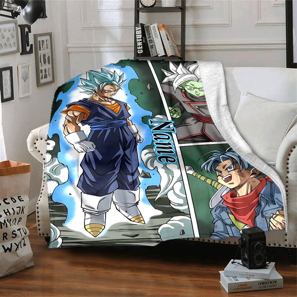 Custom 1pc Dragon Ball Z Adventure Blanket, Soft And Comfortable Blanket, Casual Warm, Camping Travel Blanket, Birthday Gift Q91236