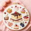 Dessertbrot Dessertkuchen Stickerei-Set DIY Faden Nadel Gestempelt Kreuzstich mit EN Anleitung Gestempeltes Tuch