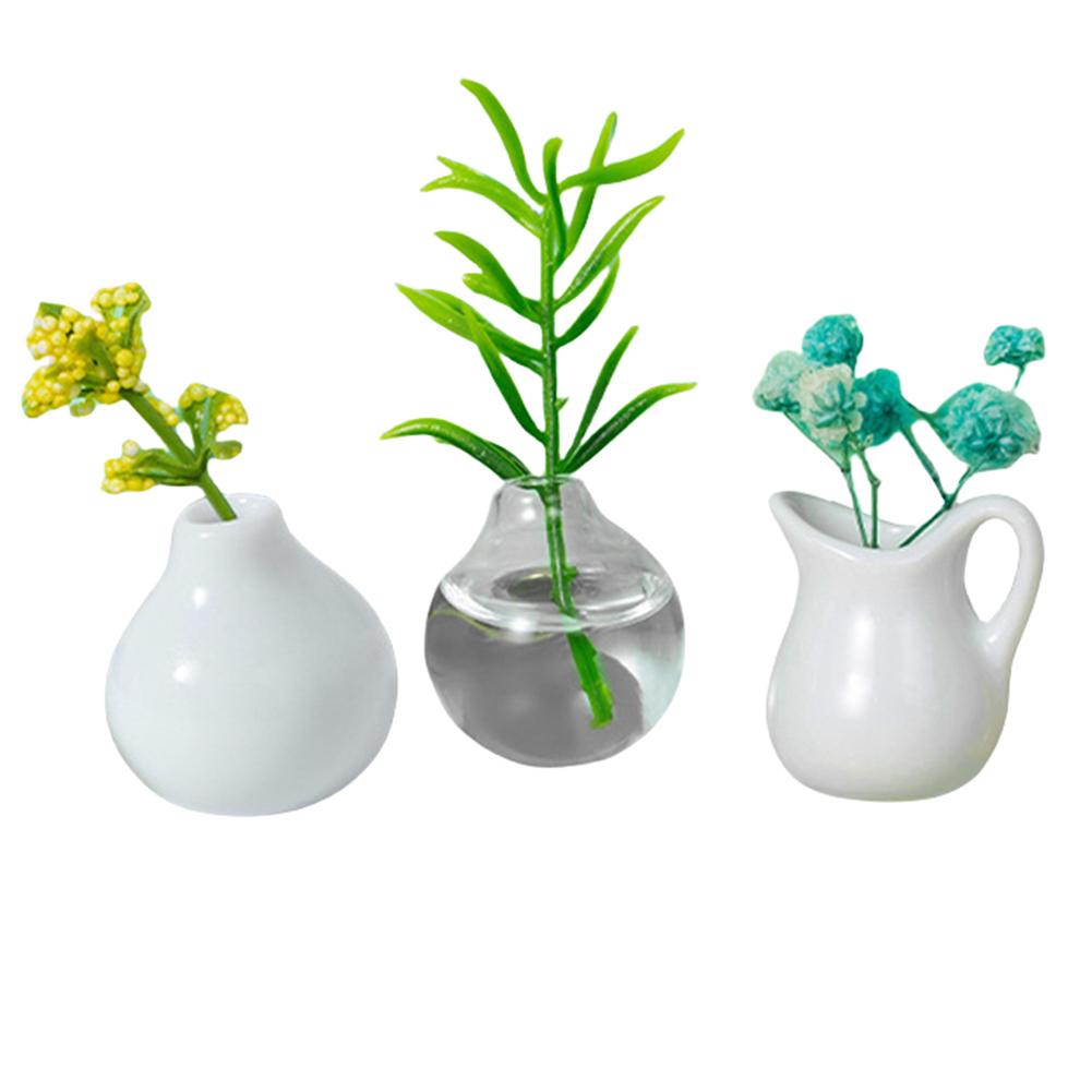 24 Style Mini Ceramics Vase Fridge Magnet DIY 3D Vase Creative Message Magnets Sticker for Air Conditioners Fridge Decorations