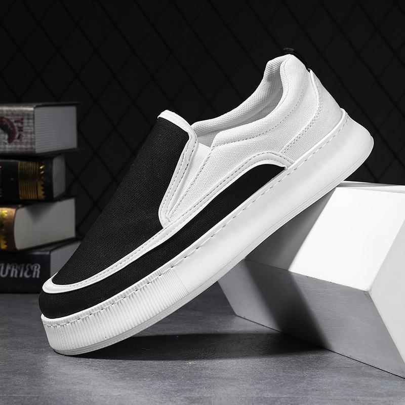 Scarpe Casual da Uomo Traspiranti Moda Mocassini da Uomo in Tela Comfort Slip-on Scarpe da Guida Platform Sneakers da Passeggio Scarpe Vulcanizzate