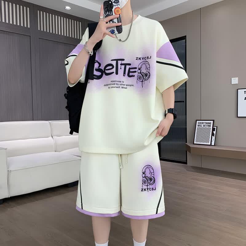 Men s Ice Silk Casual Sports Set 2XL