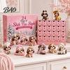 Plastic Christmas Ornament Shih Tzu Advent Calendar, 24-Day Countdown Toy Set with Mini Dog Children Box Figures, Tree Hanging Decor, Gift for Lovers