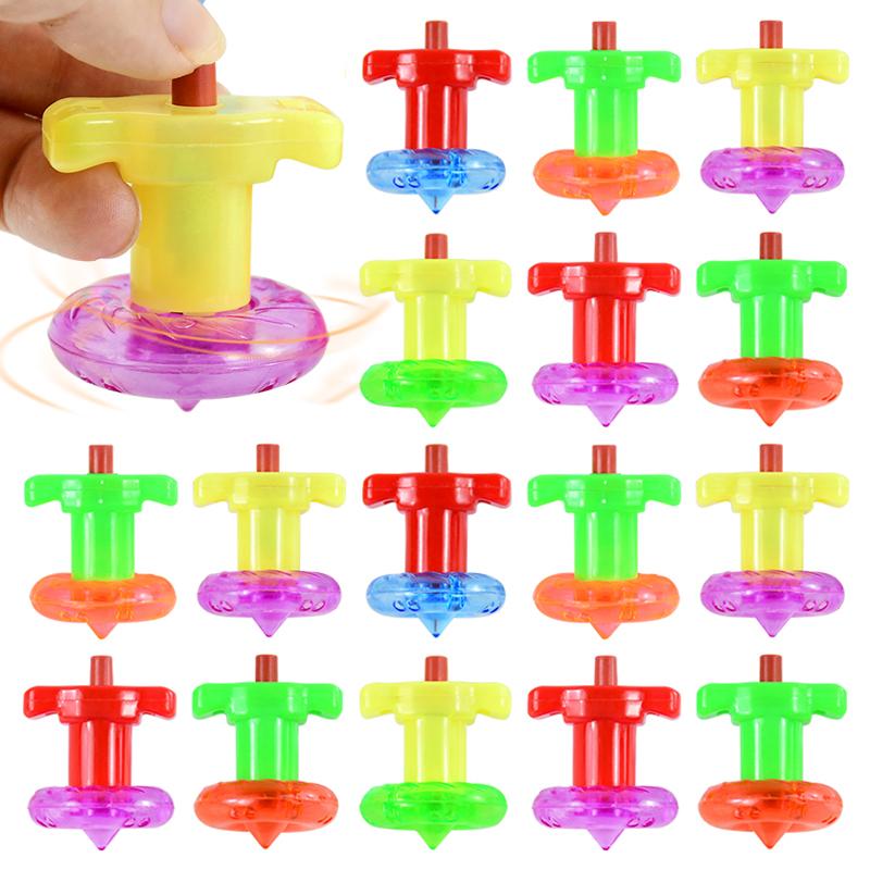 18Pcs Mini Finger Spinning Gyro Toys Color Torsion Speed Decompression Kids Party Favors Birthday Gifts Pinata Fillers