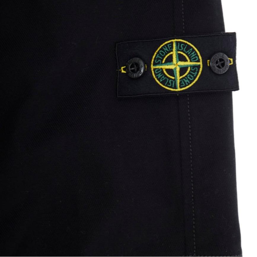 Stone Island Kids Elastic Logo Cuffed Pants Kids bottoms Black 811630514-V0029