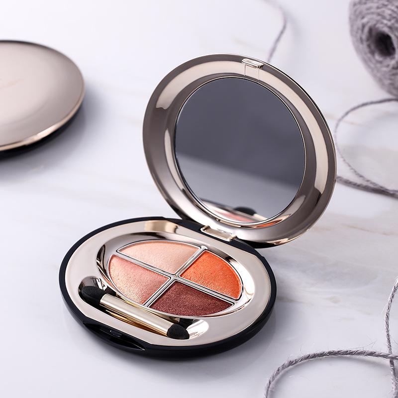 Daisy Man Nude Glitter Eyeshadow Palette: Waterproof, Four-Color Pearlescent for Beginners