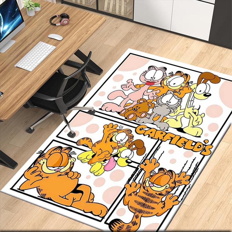 Garfield Printed Carpet, for Office Chair Living Room Bedroom Kitchen Room Decor Gifts.