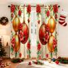 2 Pieces Christmas Decr Patterned Hanging Curtains, Decorative Transparent Curtains For Bedroom Decoration, Bedroom, Office, K