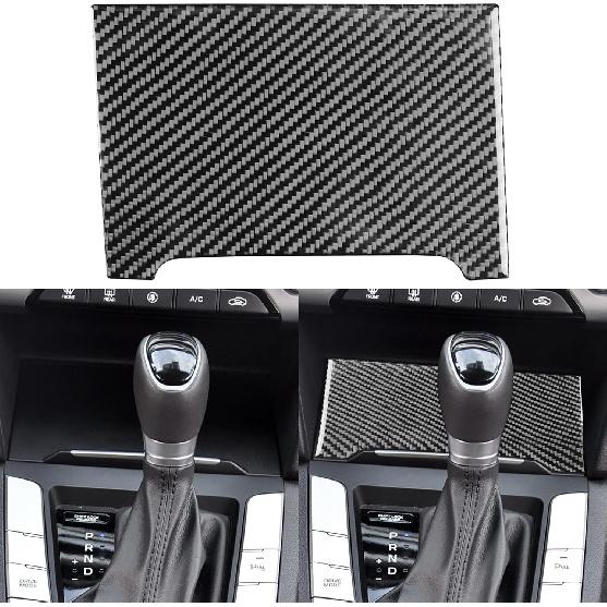 NVCNX Real Carbon Fiber Accessories for Hyundai Elantra 2017 2018 Car Thick Overlay Center Console Gear Shift Panel Button Cover Interior Trim Soft