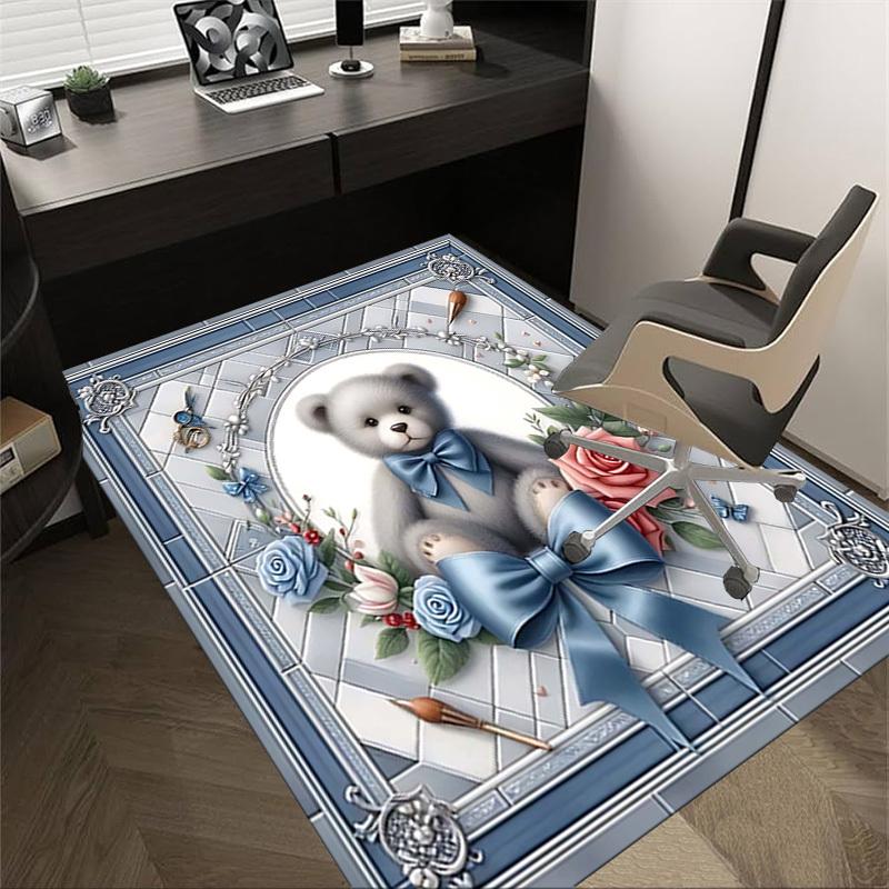 

1PC Teddy Bear Flowers Extra Large Non-Slip Floor carpet, Office, family, bedroom, Studio - Large Area Rug Indoor Rugs, Vibrant Colors-W236 60cm by 90cm
