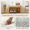 Shoe Bench 2 Tier Boot Section Entryway Storage Bench Cushioned Seat 80 X 30 X 50 Cm Natural And Cream