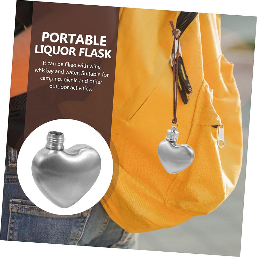 Mini 1oz 30ml Portable Outdoor Hip Flasks Wine Pots Love Heart Shaped Small Drinkwares Stainless Steel Wine Bottle Water Bottles