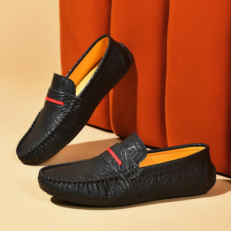 

Men Handmade PU Leather Loafer Casual Men s Driving Footwear Male Flats All-match Slip-on Business Shoes Luxury Comfy Moccasins 45 чёрный