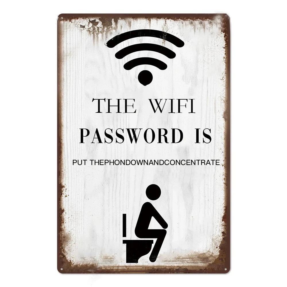 Vintage Tin Sign Bathroom Poster Decoration Bathroom Vintage Metal Plate Wall Art Bathroom Decoration Wall Painting Aesthetics