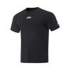 Li Ning Running Series Sports Casual Simple Solid Color Round Neck Pullover Short Sleeve T-Shirt Men Tops Black ATSV085-1