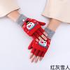 Schoolgirl autumn and winter five-finger knitted wool warm cold thickened cycling Christmas gloves