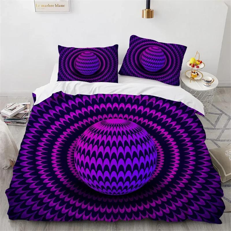 

Abstract Geometric Duvet Cover Queen Psychedelic Spiral Swirl Bedding Set Microfiber Quilt Cover For Kids Teen Girls Room Decor EU Single(135*200cm)3pcs