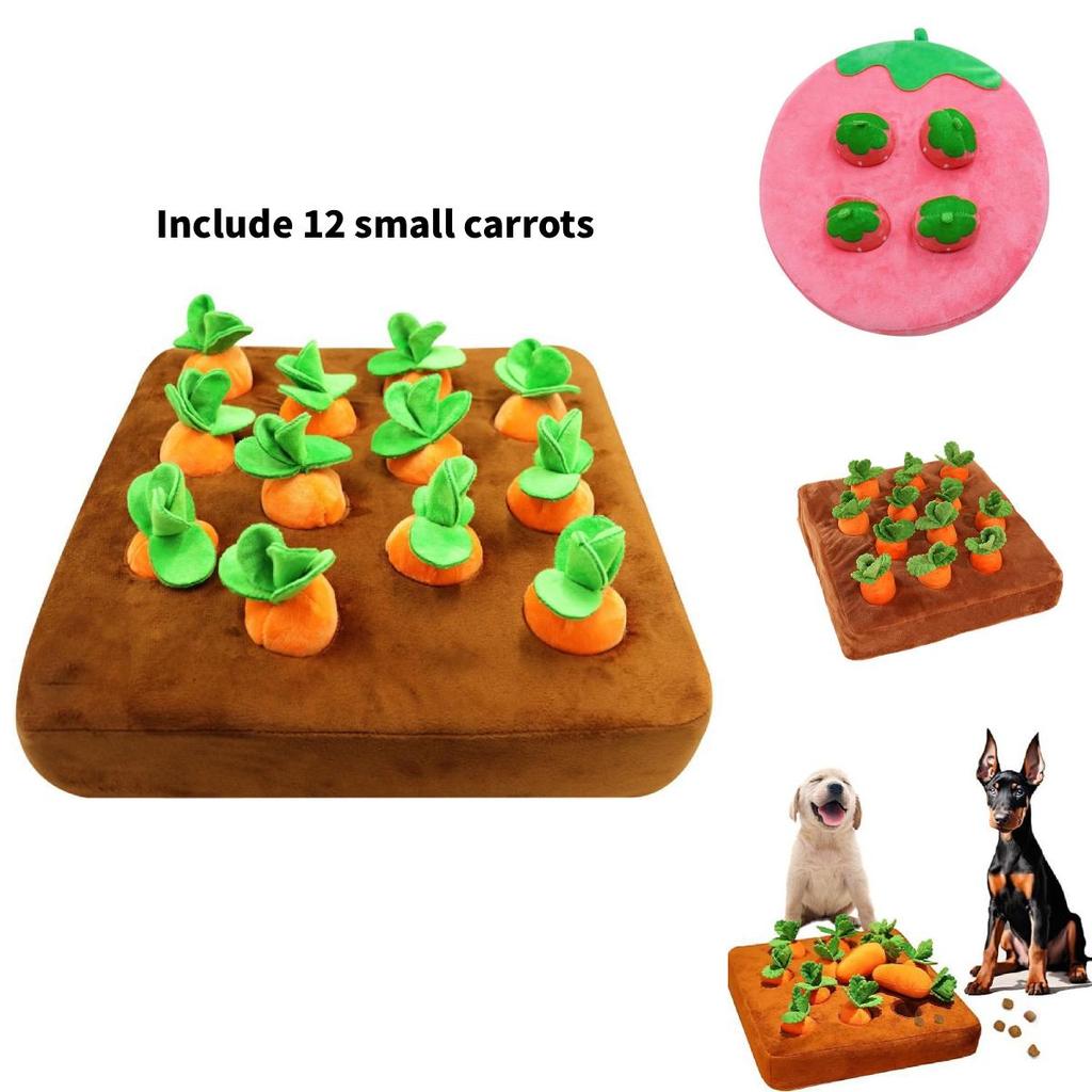 Soft Carrot Plush Toy For Early Education And Pet Chewing Play